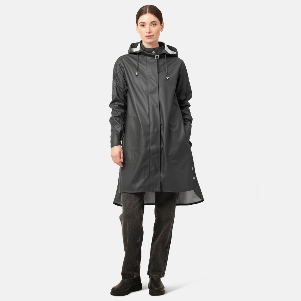 Ilse Jacobsen Charcoal Hooded Trench Coat